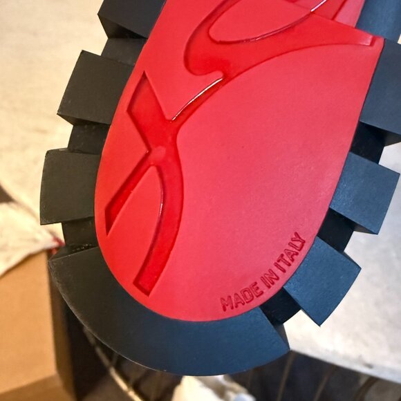 Christian Louboutin 3221092 Out Lina Spike Lug Black Calf Ankle Boot, 38.5, 39.5 - Picture 8 of 16